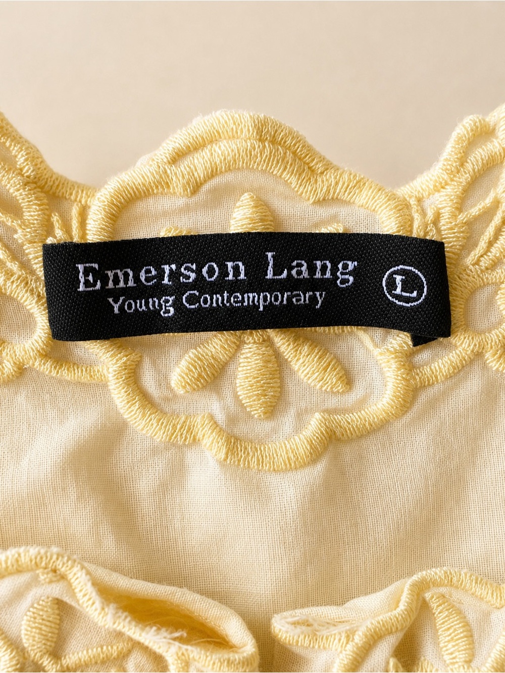 Emerson Lang Yellow 100% Cotton Lace Button Front Camisole Top - Picture 4 of 6